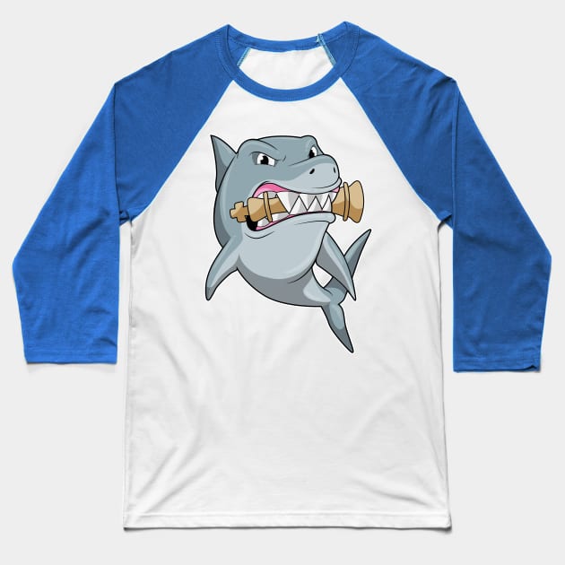 Shark at Chess with Chess piece King Baseball T-Shirt by Markus Schnabel